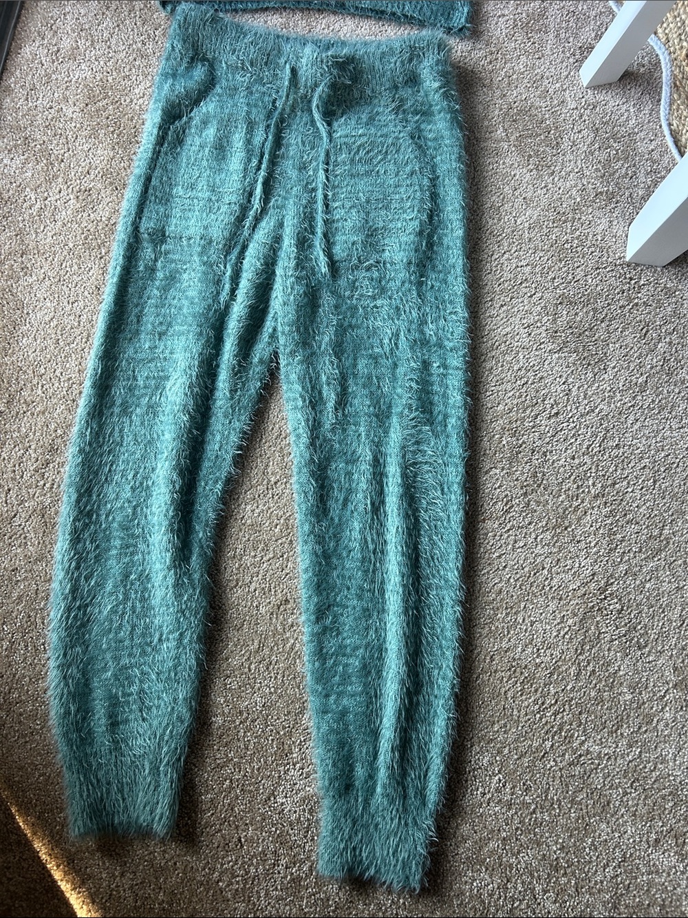 Lulu's Road To Cozy Fuzzy Knit Crop Tank and Drawstring Joggers Set - Sage Green - Picture 10 of 12